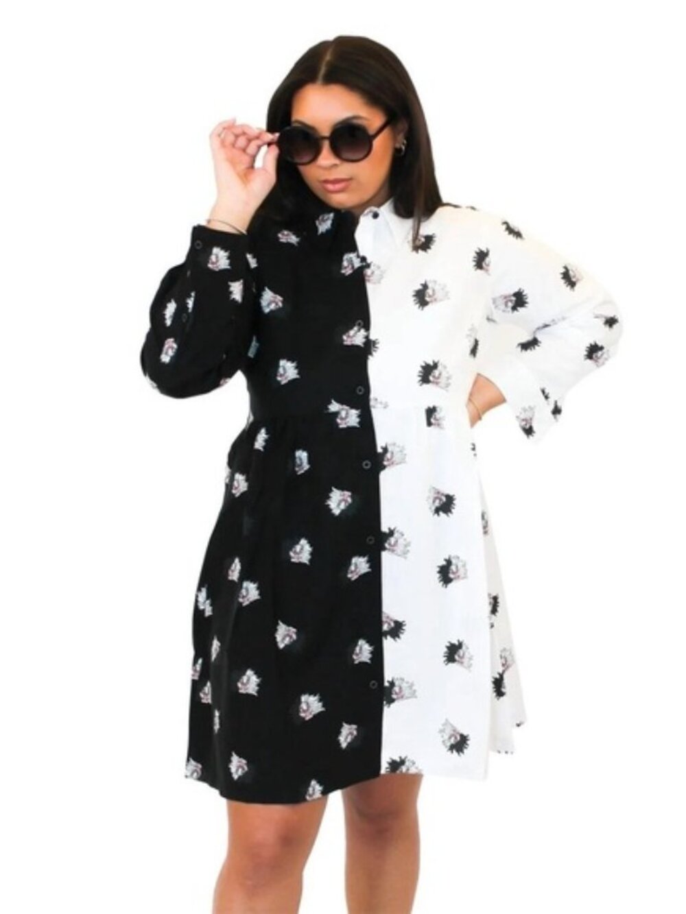 Cakeworthy Disney Cruella Button Down Dress 100% cotton Size Med NWT Streetwear